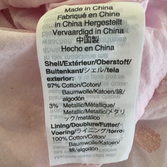 J. Crew Ruffle-neck top in shimmer dot Pink Women’s size Small - Picture 7 of 11